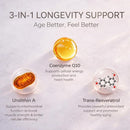Urolithin A Supplement Gummies 500mg with Trans-Resveratrol, CoQ10 Mitochondrial & Cellular Energy Support for Healthy Aging, Muscle Strength & Longevity Vegan, Non-GMO, 60 Count Infinity Warehouse