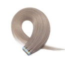 Tape in Hair Extensions Human Hair Grey Grade 6A 16-22inch Double Side Tape Seamless Skin Weft Natural Hair Extensions Long Straight Silky 16" / 16 inch 50g MY-LADY