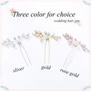 Yean Rhinestone Bridal Hair Pins Crystal Wedding Hair Piece Fashion Hair Accessories for Women and Girls (Rose gold) Yean