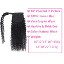 Curly Human Hair Strap Ponytail Extensions, 100% Unprocessed Brazilian Hair Wrap Around Ponytails, Magic Paste with Comb Clip in Kinky Curly Pony Tail (26", Curly Hair) ALISFEEL
