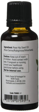 NOW Essential Oils, Rose Hip Seed Oil, 100% Pure, Nourishing and Renewing, For Facial Care, Vegan, Child Resistant Cap, 1-Ounce NOW