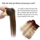 Benehair Clip in Remy Hair Extensions Human Hair Light Brown for Women 16 inch Seamless Clip on Real Hair Skin Weft Clip ins Thin 8pcs Standard Weft Long Straight Hairpieces for Full Head
