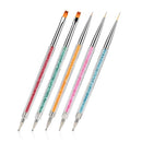 FULINJOY Pack of 5 Nail Art Brushes, Double-ended Nail Dotting Pen Liner Brush Nail Art Point Drill Drawing Tools Set FULINJOY