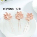 Asooll Bride Wedding Hair Pins Leaf Bridal Head Piece Leaf Branch Bobby Pins for Women and Girls(Pack of 3) (Rose Gold) Asooll