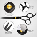 Professional Home Hair Cutting Kit - Quality Home Haircutting Scissors Barber/Salon/Home Thinning Shears Kit with Comb and Case for Men and Women (Black