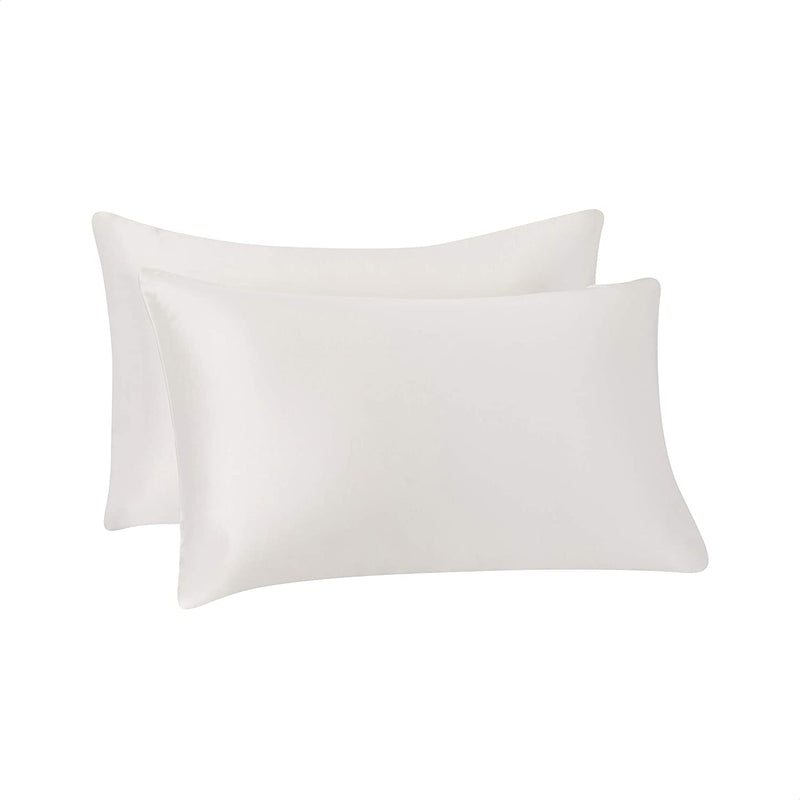 Amazon Basics Satin Pillowcases for Hair and Skin, Envelope Closure - Ivory, Standard, Pack of 2 Amazon Basics Store