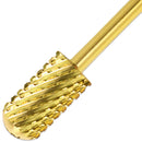 USA Pana 3/32" Safety Nail Carbide - Smooth Round Top Large Barrel Head for Electric Dremel Drill Machine - Grit Size: (4XC, 3XC, 2XC, XC, C, M, F, XF) (Double Coarse (2XC) GOLD) PANA