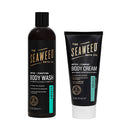 The Seaweed Bath Co. Rosemary & Mint 12oz Body Wash and 6oz Body Cream, Natural Organic Bladderwrack Seaweed, Paraben Free The Seaweed Bath Co.