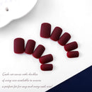 Edary Matte False Nails Short Red Square Fake Nails Press on Nails 24Pcs Art Nail for Women Edary