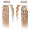 14 Inches Wrap Around Human Hair Ponytail Extensions 100% Remy Human Hair Long Corn Wave Curly With Comb Clip in One Piece Pony Tail Extensions For Girl Lady Women
