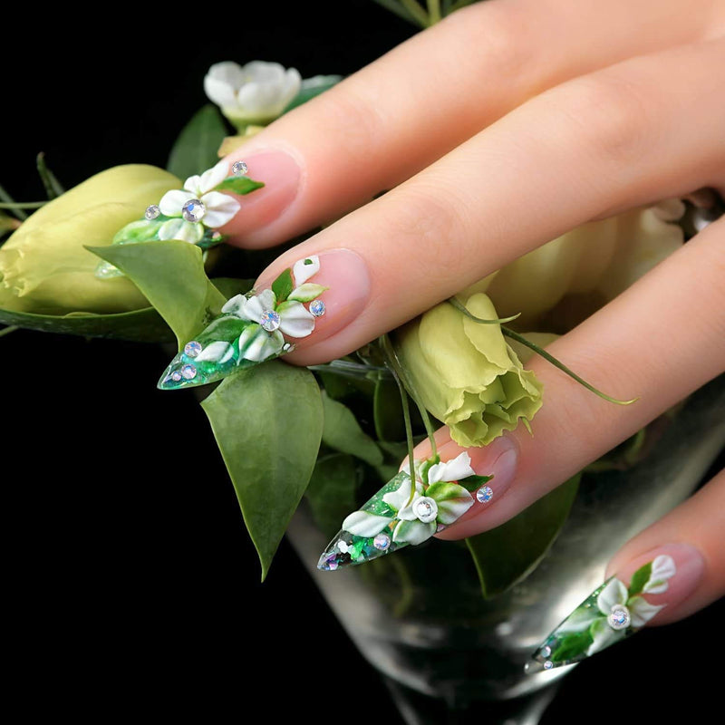 AD Beads 1440 Pieces Mixed Size No Hotfix Glue on Quality Glass Flatback Rhinestones Round Crystal Gems ( 33 Paradise Shine ) AD Beads