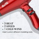 1875W Tourmaline Hair Dryer Ionic Frizz Control Fast Drying Blow Dryer Professional Hairdryer 2 Speed and 3 Heat Settings, Concentrator & Diffuser & Pik, Cool Shot BERTA