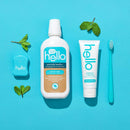 Hello Oral Care Antiplaque + whitening fluoride free toothpaste, 4.7 ounces (2 count) + naturally healthy antigingivitis mouthwash, 16 ounces hello