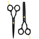 VANELC Hair Cutting Scissors Set 6 Inch, Hair Thinning Scissors, Professional Barber Sharp Hair Scissors and Household Hairdressing Shears Kits Hair Shear Set for Cutting Styling Hair (2pcs, Black) VANELC