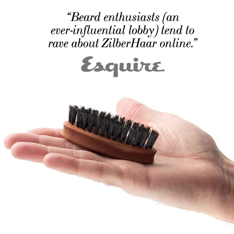 ZilberHaar Beard Oil + Pocket Beard Brush with Stiff Bristles Bundle ZilberHaar