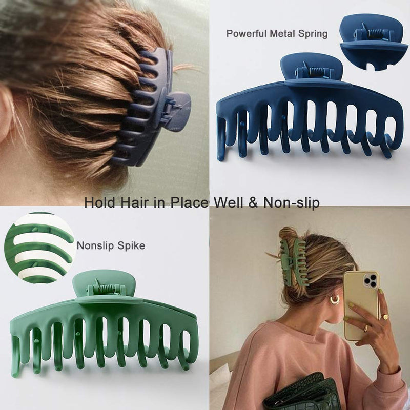 Large Hair Claw Clip for Women - 4.3″ Jumbo Hair Clips Strong Hold Hair Catch Barrette Jaw Clamp for Thick/Thin Hair Tortoise Barrettes Celluloid Big Fashion Hair Styling Accessories Girls (6 Packs) SUNCHARM