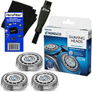 Phillips Norelco SH70/52 Replacement Head for Series 7000 Electric Shavers + Double Ended Shaver Brush + HeroFiber® Ultra Gentle Cleaning Cloth HeroFiber