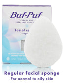 Buf-Puf Regular Facial Sponge Dermatologist Developed Removes DeepDown Dirt that Causes Breakouts and Blackheads Reusable Exfoliating, white, 1 Count Buf-Puf
