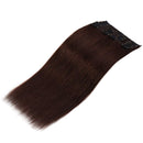 S-noilite Clip in Human Hair Extensions 100% Real Remy Thick True Double Weft Full Head 8 Pieces 18 clips Straight silky (14 inch - 120g,Medium Brown (