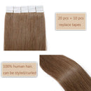 100% Remy Tape In Hair Extensions Real Human Hair Natural Seamless Skin Weft Invisible Hair Extensions Double Side Tape Hightlight Balayage Long Straight For Women (22'',50g/20pcs,