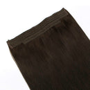 Sassina Real Remy Human Hair Halo Extensions for Full Head, with Invisible Fish Line, Dark Brown