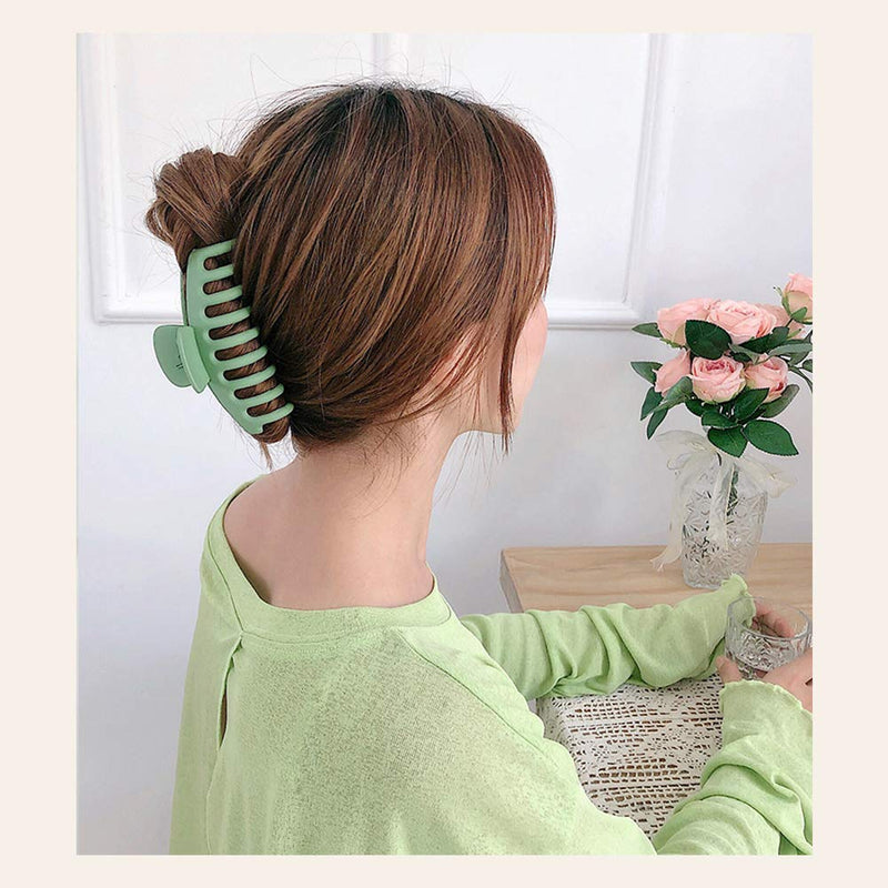 Big Claw Clips 4 Inch Nonslip Hair Clip Banana Large matte rubber for Women and Girls Think Curly Hair French Design Accessories (4 Packs) Aileam