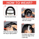 Nvnvdij U Part Wigs Straight Brazilian Virgin Human Hair 2''x 4'' U Shape Glueless Wigs 150% Density Natural Black With Straps Combs For Black Women(16inch ,Straight Wig) Nvnvdij