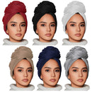 6 Pieces Stretch Head Wrap Hair Scarf Headband Jersey Turban Knit Headwraps Urban Hair Wrap Solid Color Ultra Soft Extra Long Breathable Head Band Tie for Women (Black, Grey,White,Navy, Camel,Red, ) YMHPRIDE Store