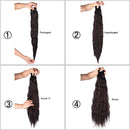 24" Long One Piece Curly Wavy Clip in Wrap around Black Ponytail Hairpieces (24" Curly-Natural black (120g)) DevaLook Hair Extension