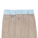 Tape in Hair Extensions Human Hair Grey Grade 6A 16-22inch Double Side Tape Seamless Skin Weft Natural Hair Extensions Long Straight Silky 16" / 16 inch 50g MY-LADY
