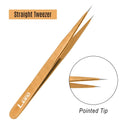 LIVINO Eyelash Extension Tweezers Straight - Set of 2 Stainless Steel Extension Tweezers with Curved Tip - Eyelash Extension Supplies Nipper for Eyelash Extensions Eyelash Tweezers Exclaim Beauty