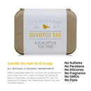 Eucalyptus Tea Tree Shampoo Bar. All Natural & Organic Ingredients. Sulfate Free, Detergent Free, Color Safe, and Silicone Free. Vegan, Plastic Free, Zero Waste Shampoo Soap The Yellow Bird