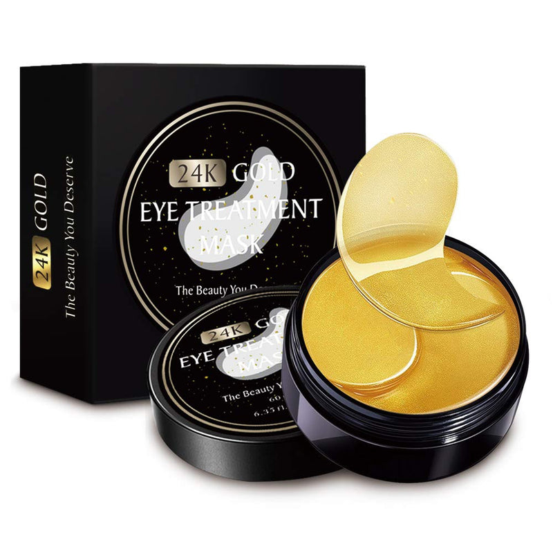 24k Gold Eye Masks-with Collagen Under Eye Patches, Dark Circles Under Eye Gel Treatment Masks, Under Eye Pads For Puffy Eyes,Under Eye Bags ,Anti-Wrinkle, Moisturizing Improves Elasticity 30 PAIRS VANELC