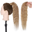 14 Inches Wrap Around Human Hair Ponytail Extensions 100% Remy Human Hair Long Corn Wave Curly With Comb Clip in One Piece Pony Tail Extensions For Lady Women