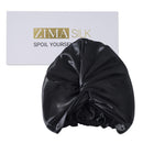 ZIMASILK Silk Sleep Cap - 100% 22Momme Organic Mulberry Silk on Both Sides for Women Hair Care,Silk Night Bonnet with Elastic Stay On Head, Classic Pleated (1Pc, Black) ZIMASILK Store
