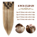 Clip in Remy Hair Extensions Human Hair Highlighted Brown Blonde for Women 10 inch 50g Light Short Seamless Clip on Real Hair Skin Weft Rooted Hairpiece 8pcs Weft Long Straight Full Head