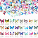 120 Pcs 3D Acrylic Butterfly Charms for Nails 24 Colors Butterfly Nail Glitter Sets Butterfly Nail Charms for Nail Art Decoration DIY Resin Mold Crafts Design JANYUN