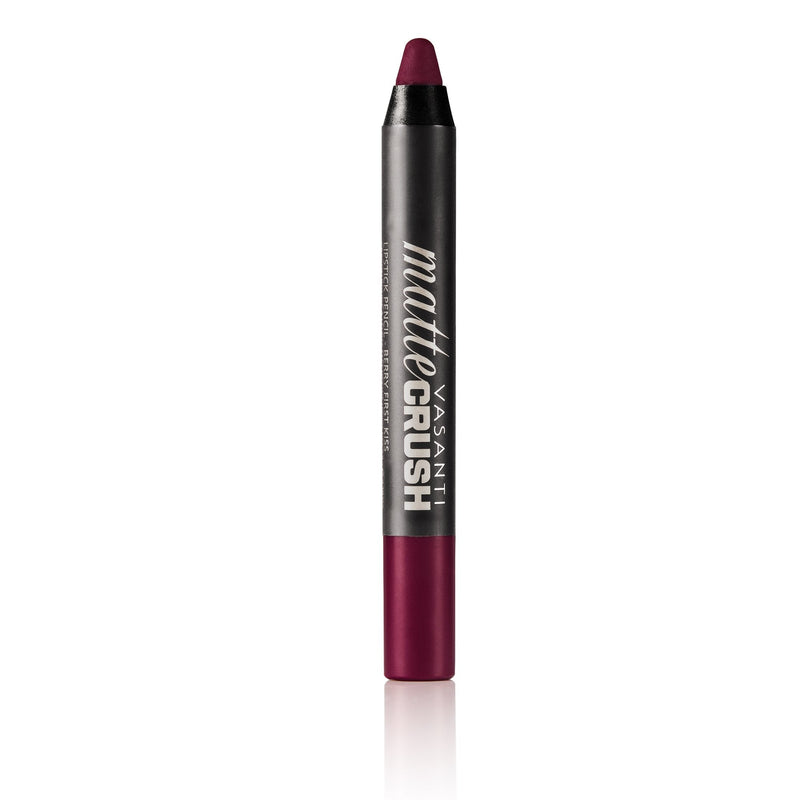 VASANTI Matte Crush Lipstick Pencil (Berry First Kiss - Rich Plum Berry) - High Pigmented Waterproof Soft Matte Lip Liner Makeup Cosmetics Vasanti Cosmetics