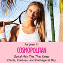 SUPERLUXE 8pk Black Spiral Hair Ties - Painlessly keep your hair up with no crease, damage, or tangles transparent ponytail holder hair bands - small coil elastic hair accessory for all hair types SUPERLUXE