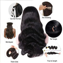 ISEE Hair Lace Front Wigs Brazilian Body Wave Human Hair Wigs for Black Women Pre Plucked Hairline 150% Density Lace Front Wigs with Baby Hair Natural Color (24'', Body Wave With Bangs) ISEE Store