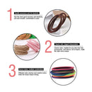 Hair Elastic Ties, KUBOM 10-Color No-Metal Ponytail Holders for Women's Hair 100pcs Girls Women Hair Bands, 4MM KUBOM