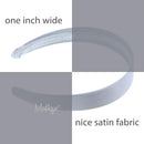 Grey 1 Inch Satin Hard Headband Motique Accessories