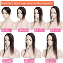 Hairro 16 Inch Silk Base Clip in Human Hair Topper for Women Highlight Medium Brown to Dark Blonde Crown Top Clip on Toupee Extensions with 4 Clips Filler Hairpiece for Thinning Hair
