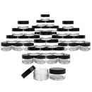 Beauticom 20 gram/20ml Empty Clear Small Round Travel Container Jar Pots with Lids for Make Up Powder, Eyeshadow Pigments, Lotion, Creams, Lip Balm, Lip Gloss, Samples (48 Pieces, Black) Beauticom