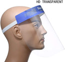 Essentials 5 Pack Protective Plastic Face Shield I Safety Droplet Protection I Reusable Transparent Face Guard I One Size Fits All Essentials