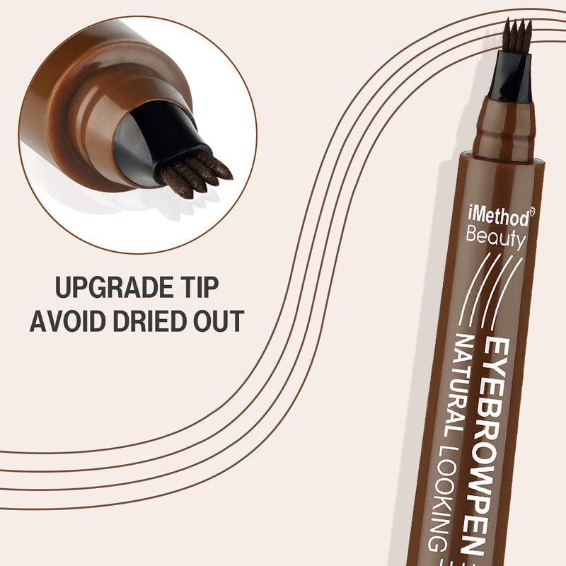 iMethod Eyebrow Pen - Upgrade Eyebrow TattooPen, Eyebrow Makeup, Long Lasting, Waterproof and Smudge-proof, Dark Brown iMethod