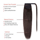 16 Inches Wrap Around Human Hair Ponytail Extensions 100% Remy Human Hair Long Straight Silky With Comb Clip in One Piece Pony Tail Extensions