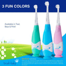 Brush Baby BabySonic Infant and Toddler Electric Toothbrush for Ages 0-3 Years - Smart LED Timer and Gentle Vibration Provide a Fun Brushing Experience - Includes 2 Sensitive Brush Heads (Blue) Brush-Baby
