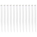 SWACC 12 Pcs Straight One Color Party Highlights Clip on in Hair Extensions Colored Hair Streak Synthetic Hairpieces (White) SWACC