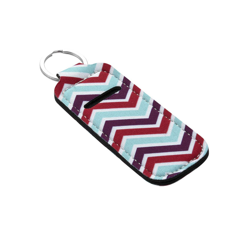 Beautyflier Clip-on Sleeve Chapstick Pouch Keychain Lipstick Holder Elastic Lip Balm Holder Travel Accessories (Style D (5PCS)) Beautyflier